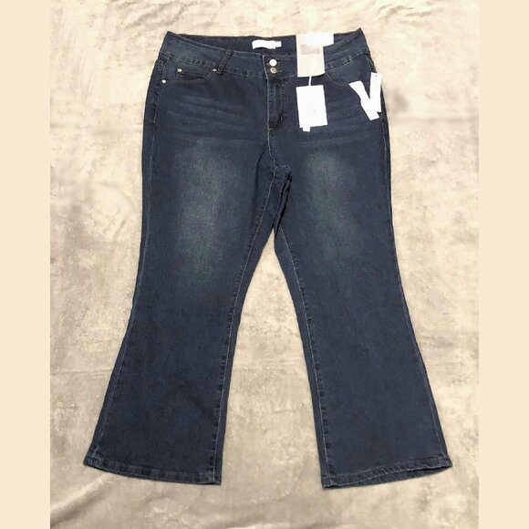 Tahari Plus Size Denim Jeans | Size 20W | Mid-rise Miniboot | NWT $98 - Picture 1 of 7